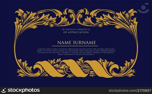 Certificate Frame Ornaments Luxury Vector illustrations for your work Logo, mascot merchandise t-shirt, stickers and Label designs, poster, greeting cards advertising business company or brands.