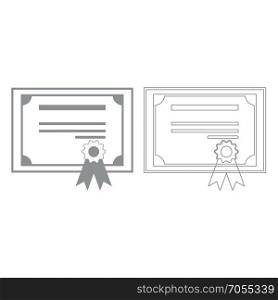 Certificate grey set grey set icon .. Certificate grey set icon .