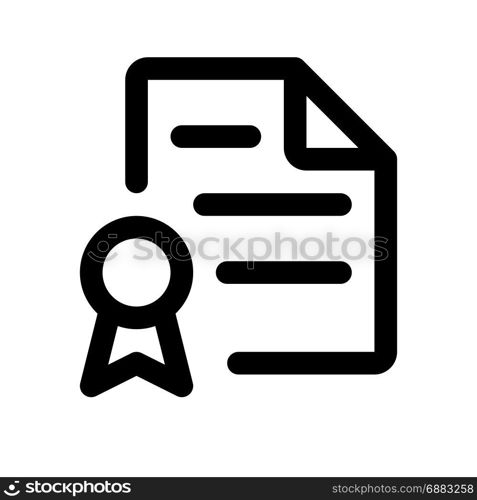 certificate, icon on isolated background