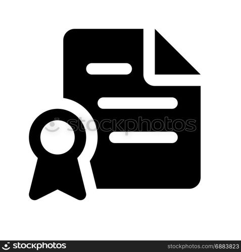 certificate, icon on isolated background,