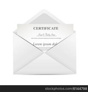 Certificate in Envelope Vector Illustration EPS10. Certificate in Envelope Vector Illustration