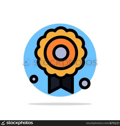 Certificate, Medal, Quality Abstract Circle Background Flat color Icon