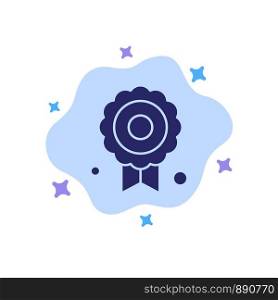 Certificate, Medal, Quality Blue Icon on Abstract Cloud Background