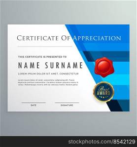 certificate of appreciation modern template design 