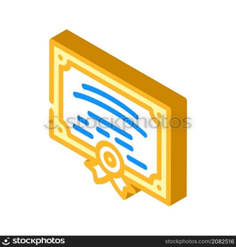 certificate or diploma of graduation isometric icon vector. certificate or diploma of graduation sign. isolated symbol illustration. certificate or diploma of graduation isometric icon vector illustration