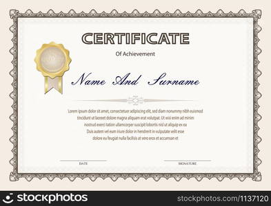 Certificate template editable name and surname, date and signature ...