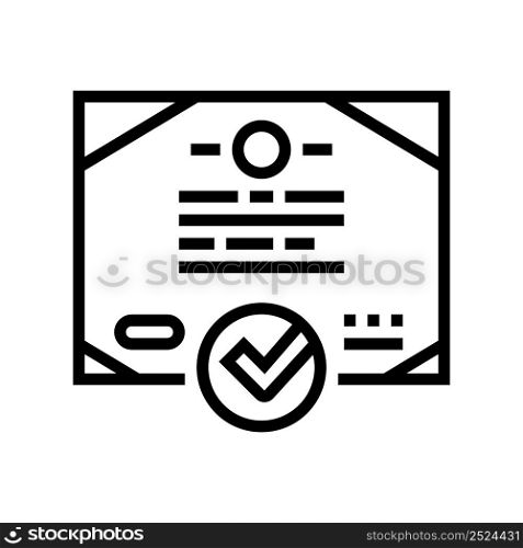 certificate quality line icon vector. certificate quality sign. isolated contour symbol black illustration. certificate quality line icon vector illustration