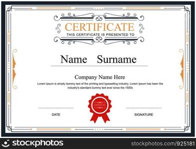 certificate template flourishes elegant vector