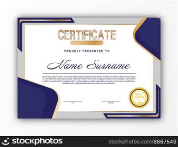 Certificate. The template of the form with the award badge. Modern design to confirm training, education and professional development