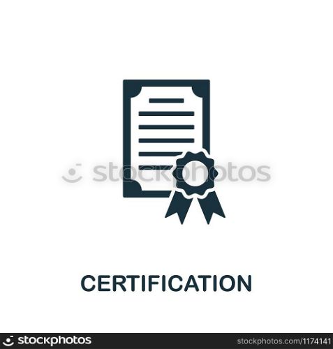 Certification icon vector illustration. Creative sign from gdpr icons collection. Filled flat Certification icon for computer and mobile. Symbol, logo vector graphics.. Certification vector icon symbol. Creative sign from gdpr icons collection. Filled flat Certification icon for computer and mobile