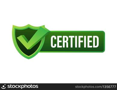 Certified label vector isolated on white background. Vector stock illustration. Certified label vector isolated on white background. Vector stock illustration.