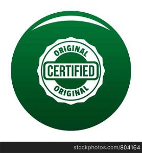 Certified logo. Simple illustration of certified vector logo for any design green. Certified logo, simple style.