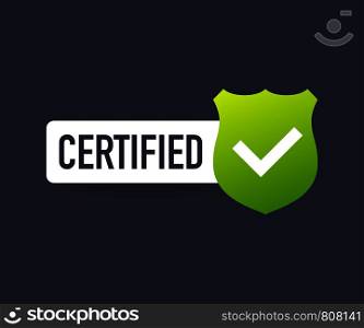 Certified stamp vector isolated on transparent background. Vector stock illustration.