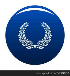 Certified wreath icon. Simple illustration of certified wreath vector icon for any design blue. Certified wreath icon vector blue