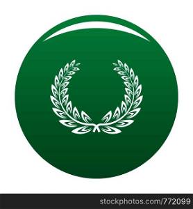 Certified wreath icon. Simple illustration of certified wreath vector icon for any design green. Certified wreath icon vector green