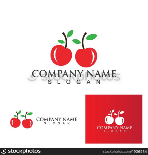 cery fruit red logo and symbol vector