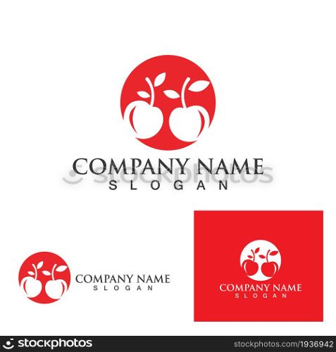 cery fruit red logo and symbol vector