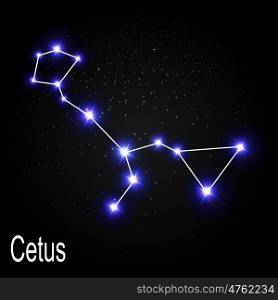 Cetus Constellation with Beautiful Bright Stars on the Background of Cosmic Sky Vector Illustration EPS10. Cetus Constellation with Beautiful Bright Stars on the Backgroun
