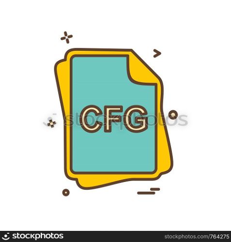CFG file type icon design vector