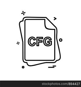 CFG file type icon design vector