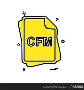 CFM file type icon design vector