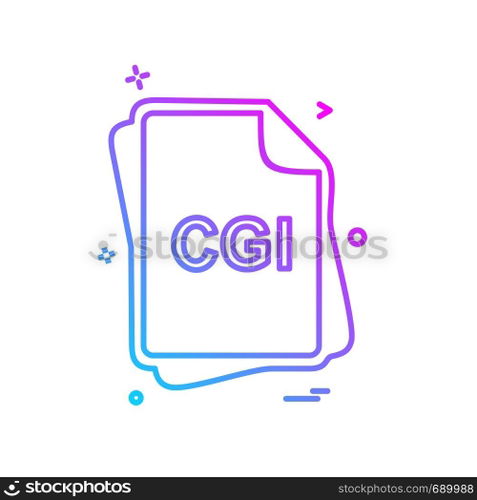CGI file type icon design vector