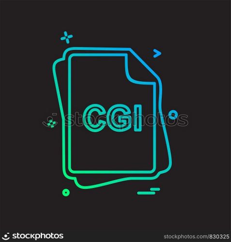 CGI file type icon design vector