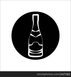 Ch&agne Bottle Icon Vector Art Illustration