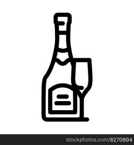 ch&agne drink bottle line icon vector. ch&agne drink bottle sign. isolated contour symbol black illustration. ch&agne drink bottle line icon vector illustration