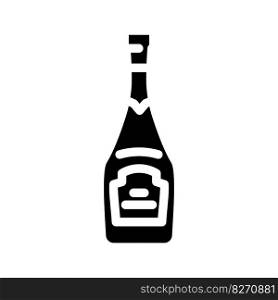 ch&agne glass bottle glyph icon vector. ch&agne glass bottle sign. isolated symbol illustration. ch&agne glass bottle glyph icon vector illustration