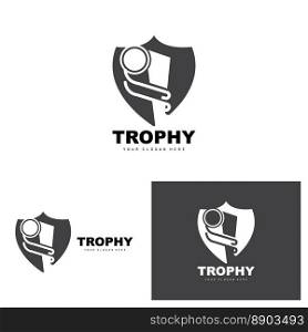 Ch&ionship Trophy Logo, Ch&ion Award Winner Trophy Design, Vector Icon Template
