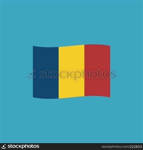 Chad flag icon in flat design. Independence day or National day holiday concept.