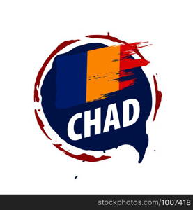 Chad flag, vector illustration on a white background. Chad flag, vector illustration on a white background.