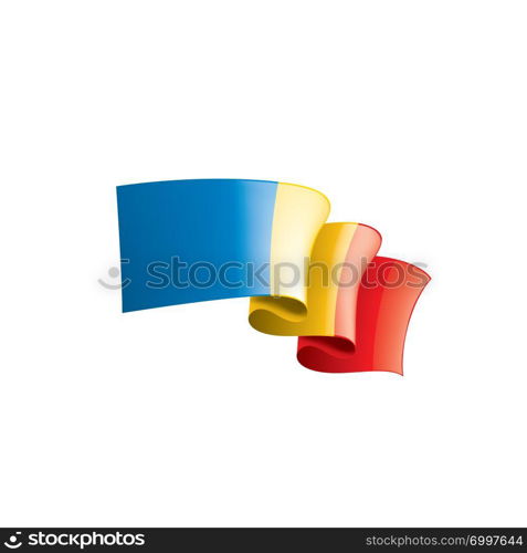 Chad flag, vector illustration on a white background. Chad flag, vector illustration on a white background.