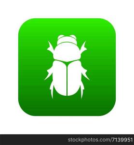 Chafer beetle icon digital green for any design isolated on white vector illustration. Chafer beetle icon digital green