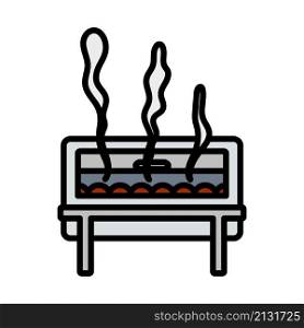 Chafing Dish Icon. Editable Bold Outline With Color Fill Design. Vector Illustration.