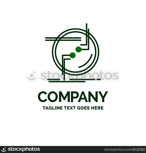 chain, connect, connection, link, wire Flat Business Logo template. Creative Green Brand Name Design.