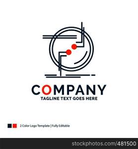 chain, connect, connection, link, wire Logo Design. Blue and Orange Brand Name Design. Place for Tagline. Business Logo template.
