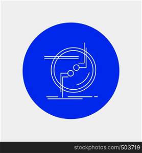 chain, connect, connection, link, wire White Line Icon in Circle background. vector icon illustration. Vector EPS10 Abstract Template background