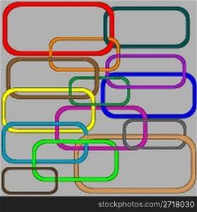 chain elements in colors, vector art illustration
