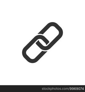 Chain icon flat. White pictogram on black background. Vector illustration symbol and bonus icons. Chain icon flat