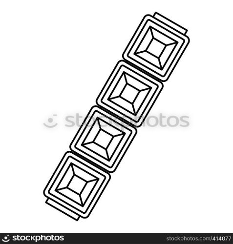 Chain jewelry icon. Outline illustration of chain jewelry vector icon for web. Chain jewelry icon, outline style