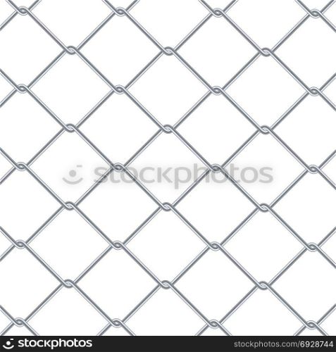 Chain Link Fence Background. Industrial Style Wallpaper. Realistic Geometric Texture. Steel Wire Wall Isolated On White. Vector illustration. Chain Link Fence Background. Industrial Style Wallpaper. Realistic Geometric Texture. Steel Wire Wall Vector