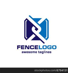 chain link fence, fence creative symbol concept. Home and garden decoration logo