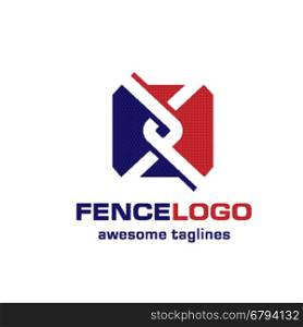 chain link fence, fence creative symbol concept. Home and garden decoration logo