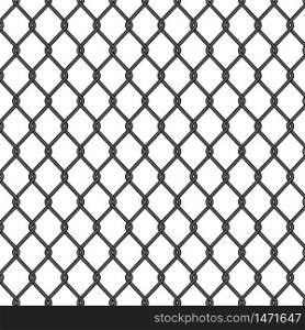 Chain link, fence pattern. Seamless fence, metal cage, black iron mesh. Chainlink wire of prison. Net for soccer on isolated background. Seamless jail grid. Design vector illustration. Chain link, fence pattern. Seamless fence, metal cage, black iron mesh. Chainlink wire of prison. Net for soccer on isolated background. Seamless jail grid. vector illustration