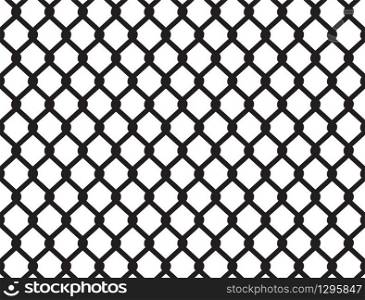 Chain link fence seamless isolated on white