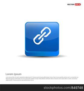 Chain link icon - 3d Blue Button.