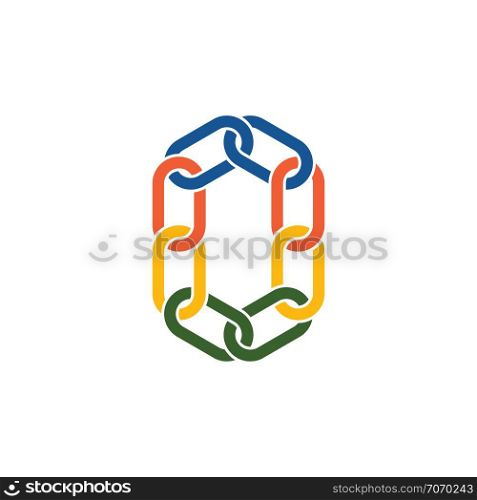 chain link o letter logo symbol sign element
