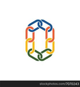 chain link o letter logo symbol sign element